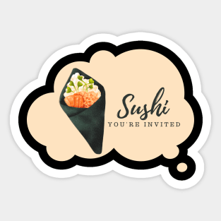 Sushi You're Invited Sticker